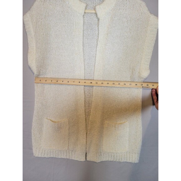 Vintage Collections Plus Womens Open Cardigan Size Large Ivory Pockets - Picture 5 of 9